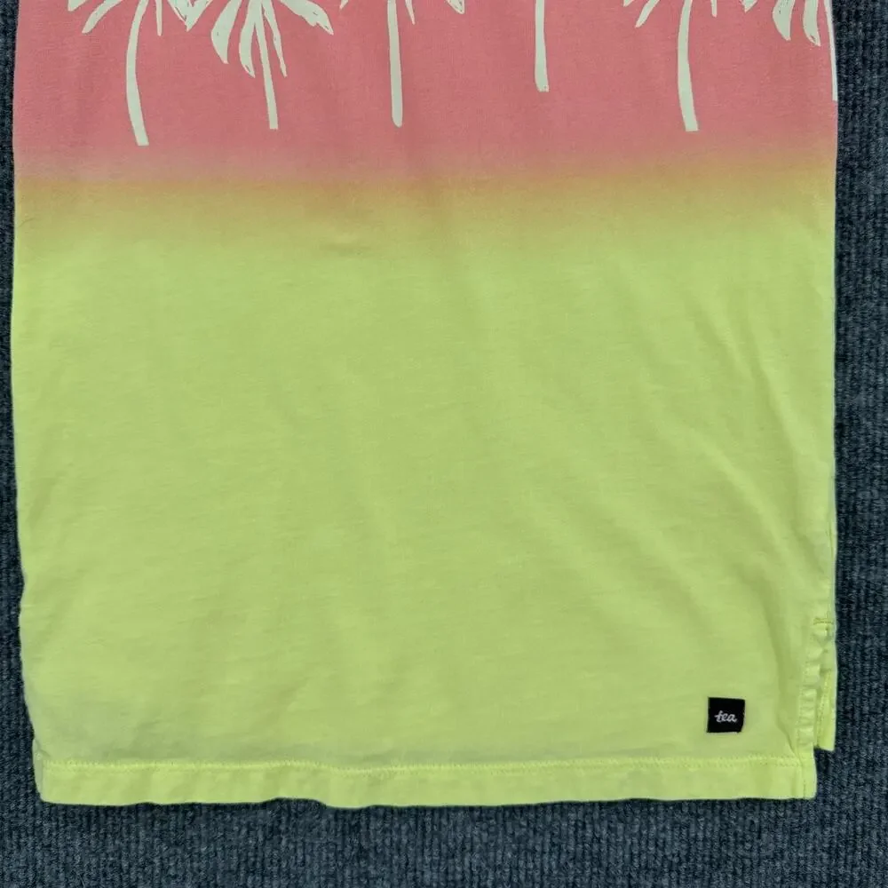 Tea Collection Sleeveless Jersey Knit Midi Dress Girls 5 Ombre Palm Tree Cotton